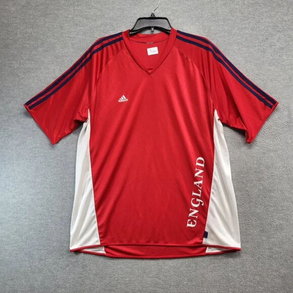 England Men Jersey XL Red Adidas Logo‎ World Cup FIFA Germany 2016 Training